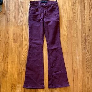Veronica Beard sz 26 Beverly Skinny Flare High Rise Burgundy Purple Flared Jeans